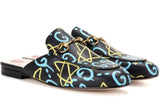 'Ghost' Graffiti Princetown Leather Slippers - DESIGNER INSPIRED FASHIONS