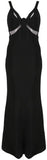 Black Sheer-Paneled Long Evening Dress