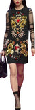Black Embellished Jacquard Mini Dress