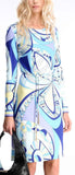 Printed Jersey Day Dress in a Silk Blend - DESIGNER INSPIRED FASHIONS