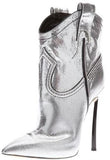 Cowboy Metallic Leather Stiletto Ankle Boots - Gold or Silver