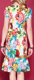Floral and Pineapple Print Dress