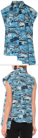 Patterned Sleeveless Shirt