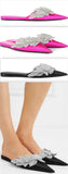 Embellished Satin Slippers - Fuchsia Pink or Black