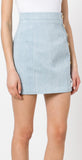 Denim Mini Skirt with Gold Button Embellishments - DESIGNER INSPIRED FASHIONS