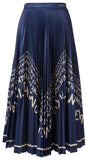 Pleated Skirt in Logo Chevron Skirt