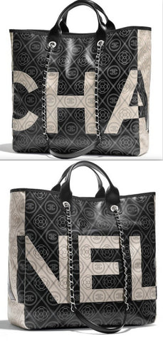 Printed Canvas Large Shopping Tote