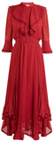 Ruffle-Trimmed Handkerchief-Hem Dress