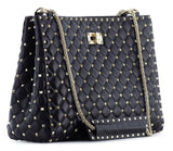 Rockstud Spike Shopping Bag, Black