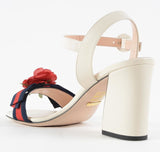 Floral Embellished Sandals, White