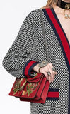 Dionysus Embroidered Leather Shoulder Bag, Red