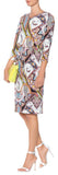 Paisley Printed Jersey Silk V-Neck Dress