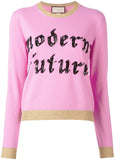 'Modern Future' Sequin Embroidery Sweater