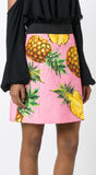 Pineapple Print Brocade Mini Skirt