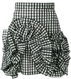 Gingham Ruffle Mini Skirt - DESIGNER INSPIRED FASHIONS