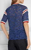 'Butterfly Applique' Lace T-Shirt in Blue - DESIGNER INSPIRED FASHIONS