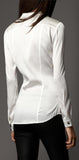 Slim-Fit Satin Shirt, White | DESIGNER INSPIRED FASHIONS