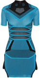 Engineered Mesh-Effect Mini Dress