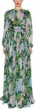 Hydrangea-Print Gown