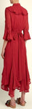 Ruffle-Trimmed Handkerchief-Hem Dress