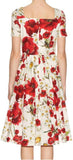 Red Poppy-Print Dress