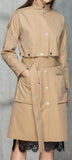 Single-Breasted Snap Button Closure Trench Coat