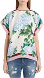 Hydrangea Print Silk Top - DESIGNER INSPIRED FASHIONS