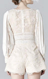 Embroidered Long-Sleeve Playsuit - DESIGNER INSPIRED FASHIONS