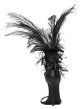 Iris 105 Feather Sandals, Black Feathers and Black Leather