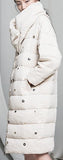 Textured Embellished Down Coat in Grey or Cream - DESIGNER INSPIRED FASHIONS