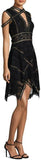 Asymmetrical Eyelet-Embellished Off-the-Shoulder Macrame Dress