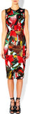 Abstract Leaf Print Midi Dress
