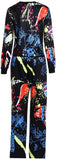 Graffiti Print Long-Sleeve Top & Pant Set