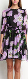 Tulip-Print Silk & Chiffon Mini Dress