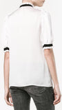 Ruffled Tuxedo Blouse