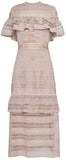 Crochet Cut-Out Ruffle Midi Dress