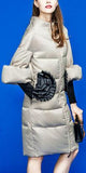Ruffle Applique Down Coat - DESIGNER INSPIRED FASHIONS