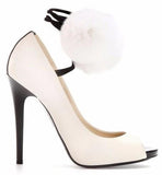 Pom Pom Open-Toe Pumps - DESIGNER INSPIRED FASHIONS