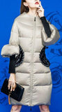 Ruffle Applique Down Coat - DESIGNER INSPIRED FASHIONS