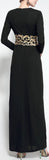 Embroidered Long Black Gown