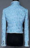 Tweed Jacket in Light Blue - DESIGNER INSPIRED FASHIONS