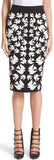 Swallow Jacquard Knit Zip Sweater & Pencil Skirt Set