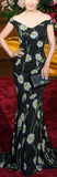 Daisy Print Black Gown