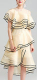 Ruffle Tiered Organza Dress - DESIGNER INSPIRED FASHIONS