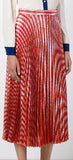 Stripe Pleated Metallic Skirt