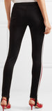 Striped Tech-Jersey Leggings, Black