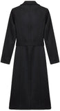 Black Double-Breasted Wool-Blend Coat