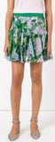 Hydrangea Printed Pleated Silk Skirt