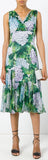 Hydrangea Print Pleated Dress