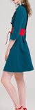 Belted Color-Contrast Mini Dress
